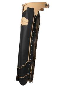 Chaparreras de Motocicleta de Cuero Vacuno de Alta Resistencia, Estilo Occidental Clásico, Transpirables, Impermeables, Resistentes al Viento, con Flecos y Estampados Deportivos - Product Image 3