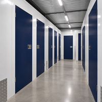 Sistema de Almacenamiento con Puerta Azul Claro, Compartimentos Privados Modernos, Puerta Abatible, Unidad de Almacenamiento Individual