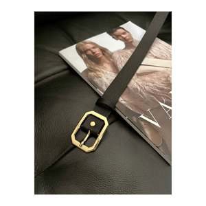 Ceinture carrée pour femme, ceinture pour pantalon, ceinture pour veste, ceinture pour robe - Noir - Or et argent - Product Image 4