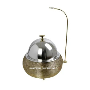 Réchaud alimentaire en acier inoxydable de forme ronde, vaisselle de qualité supérieure, réchaud alimentaire en métal de luxe - Product Image 6