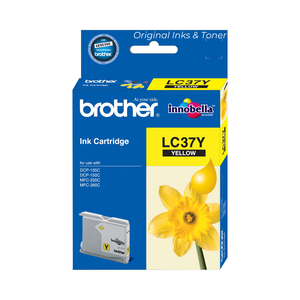 Cartouche d'encre rechargeable compatible Brother LC37 jaune avec puce noire et cartouche vide colorée LC - Product Image 1