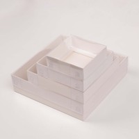 Boîte cadeau vide en carton blanc avec couvercle transparent pour biscuits de Noël, gâteaux, bonbons, vêtements de fête, emballage pour petites entreprises