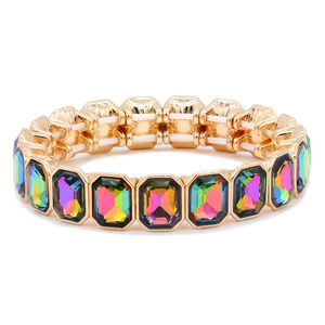 Bracciali e braccialetti in cristallo trasparente placcato oro