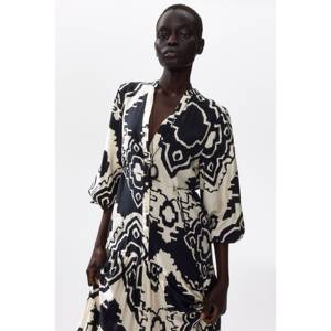Robe imprimée bohème avec logo personnalisé, à volants, sans bretelles, taille élastique, respirante, style fête, pour le jour ou le club, taille unique/XL/XS - Product Image 1
