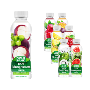 น้ำมังคุดตราของคุณ ขนาด 450 มล. ราคาขายส่ง รับผลิตแบบ OEM ODM ผู้ส่งออกจากเวียดนาม 100% จากมังคุดสดเวียดนาม - Product Image 1