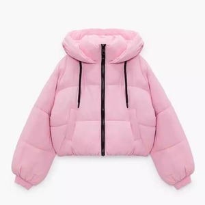 Chaquetas Cortas Acolchadas de Invierno para Mujer, Diseño de Tela de Alta Calidad Personalizado, Chaqueta Corta con Bordado de Logotipo - Product Image 1