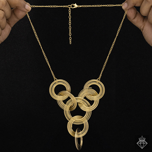 PRAO Ensemble de bijoux de mode en vrac faits à la main Collier en Y anti-ternissement avec boucles d'oreilles plaquées or pour mariages et fêtes - Product Image 4