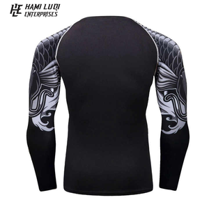 Vente en gros 2025 sur mesure à manches longues Rash Guard respirant MMA Rush Guard Logo personnalisé imprimé Offre Spéciale technique de sublimation - Product Image 2