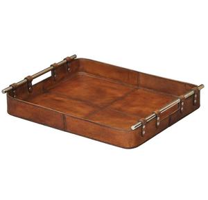 Plateau de service moderne élégant et écologique en métal et cuir pour les fêtes et les mariages - Décoration intérieure - Product Image 1