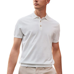 เสื้อยืดผ้าคอตตอนถักสำหรับใส่ลำลองทรงพอดีตัวทำจากผ้าฝ้าย100% โลโก้ตามสั่ง - Product Image 5