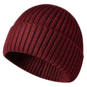 Wholesale Custom Winter Warm Knitted <b>Beanie</b> for Adults Casual Cuffed Cycling Ribbed <b>Wool</b> for Beach Use - Product Image 3