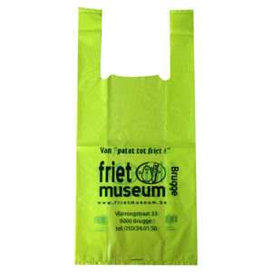 OEM 100% Compostable Reutilizable Chaleco Asa Camiseta Bolsa Fuelle lateral Logotipo personalizado para el supermercado Envasado de alimentos Mercado de compras - Product Image 5