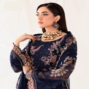 Ramsha RANGOON 10, colección de mujeres y niñas, traje de gasa de 3 piezas de estilo pakistaní para bodas, festivales, fiestas, ropa informal - Product Image 1