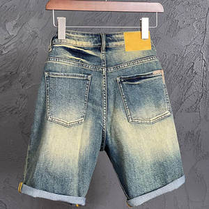 กางเกงยีนส์ขาสั้นผู้ชาย ผ้าแคนวาสผสมเดนิม ทรงเอวกลาง ติดซิป ระบายอากาศ แห้งเร็ว สไตล์ลำลอง สตรีทแวร์ - Product Image 3