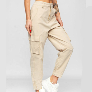 Pantalon de jogging évasé pour femme de haute qualité, 100% coton, respirant, doux, ample, jambe large et droite - Product Image 3