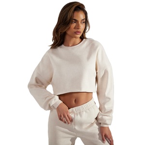 Femmes doux respirant décontracté printemps automne hiver chaud tricoté sweat-shirt court impression personnalisée avant écologique coupe-vent - Product Image 2