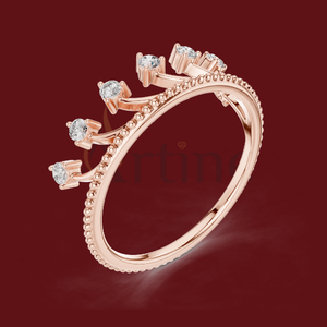 Bague de mariage minimaliste moderne en or 10 carats avec diamant - Product Image 1