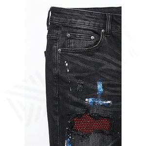 Pantalones Vaqueros de Pierna Ancha para Hombre, Estilo Urbano, Cintura Alta, Diseño Exclusivo, Lavado al Agua, Estilo Vintage, Rectos, con Estampado Personalizado - Product Image 5