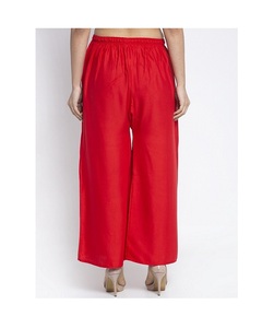 Pantalones acampanados de lino y rayón personalizados para mujer, pantalones Palazzo de pierna ancha transpirables de verano para trabajo y ropa informal - Product Image 1