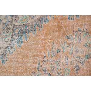 2x3.5 ft Rug, Vintage Turkish Rug, <b>Brown</b> Blue Floral <b>Wool</b> Rug - Product Image 5