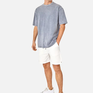 Camiseta Casual de Algodón para Hombre, Tela Suave, Corte Relajado, Lavado Ácido, Sensación Ligera, Logotipo Personalizado, Precio de Fábrica al por Mayor - Product Image 5