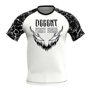 Decent Fight Wear T-shirt de sport à manches courtes pour homme, Rash Guard blanc et noir imprimé, séchage rapide - Product Image 2