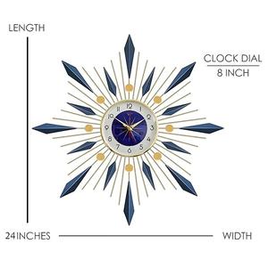 Horloge murale classique grande et moderne, abstraite, multicolore, en quartz et métal, silencieuse, à mouvement radio, élégante décoration pour salon - Product Image 4