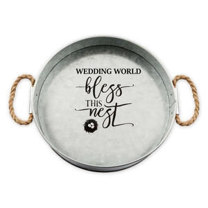 Vaisselle Plateau de Service Galvanisé Forme Ovale Fait à la Main Vente en Gros de Table de Luxe Designer Plateau de Service en Métal - Product Image 4