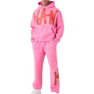 Conjunto Deportivo de Alta Calidad 100% Algodón con Lavado Ácido, Personalizado con Impresión, para Invierno, Unisex, para Hombre, Pantalones Deportivos, Sudadera con Capucha - Product Image 1