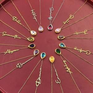 925สเตอร์ลิงทอง18K Vermeil มรกตอัญมณีขนาด7x9มม. ชื่อตัวอักษรสร้อยคอเสน่ห์สำหรับผู้หญิงที่ดีที่สุดแม่ของขวัญเครื่องประดับที่ดีที่สุด - Product Image 4