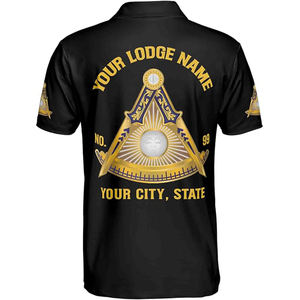 Polo personalizado Masonería Past Master Masonic para hombre, Polo de manga corta sublimado hecho a medida de alta calidad para hombre - Product Image 3