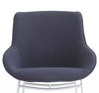 Chaise longue bleue avec siège en mousse moulée, base en métal, style moderne, pour chambre à coucher, salon, hôtel