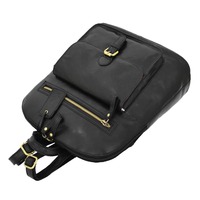 Sac à dos en cuir véritable noir, minimaliste, écologique, multifonctionnel, 20-39L, motif bonbon, logo personnalisable