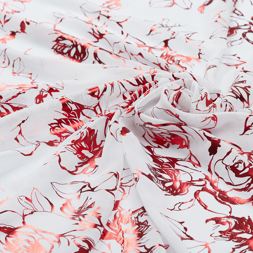 Red Foil on White Ground