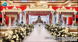 Grand Mariage Tamilien Kanyadanam Mandap Configuration de Mariage Indien du Sud Manavarai Mandapam Mariage Traditionnel Manavarai Mandap USA - Product Image 6