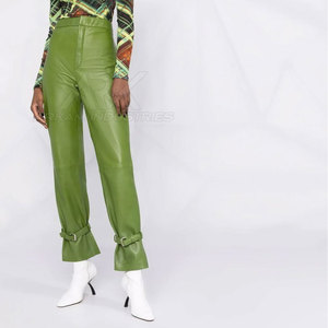 Lightweight Women Leather <b>Pant</b> With Stylish Modern Shape And Soft Feel For Casual Fashion Activities - Product Image 2