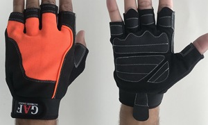 Guantes de Fitness de medio dedo personalizables GAF para hombres y mujeres, soporte de muñeca extendido de cuero de neopreno para entrenamientos de Gimnasio Deportivo - Product Image 4