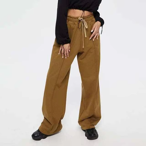 Pantalon droit pour femme en édition limitée, confortable, coupe régulière, taille mi-haute, pantalon de détente plat, tissu en polaire doux et confortable, dentelle - Product Image 6