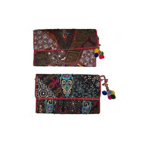 Bolso de Mano Banjara de Algodón con Cierre de Cremallera y Bordado de Caramelo, Bandolera de Diseño Personalizable - Product Image 5