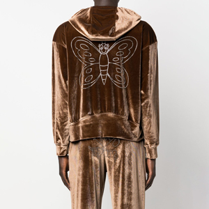 Survêtement d'hiver décontracté en velours avec capuche pour hommes, sweat-shirt d'entraînement écologique de grande taille avec logo personnalisé - Product Image 2