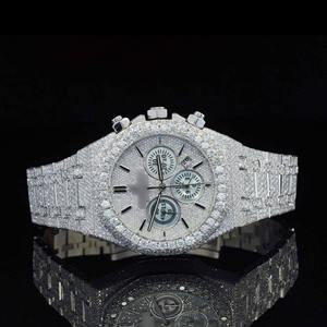 Reloj de Acero Inoxidable con Diamantes Cultivados en Laboratorio, Totalmente Cubierto de Diamantes, Automático, para Hombre, con Movimiento Suizo, Directo de Fábrica - Product Image 1