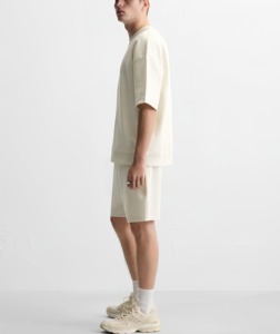 Conjunto básico de Camiseta lisa de Color sólido para hombre, 240 gramos, cuello de Jersey, Media manga, ropa informal para todas las estaciones, ajuste de gran tamaño, transpirable - Product Image 2