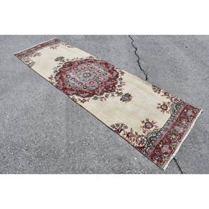 พรมตุรกีวินเทจคลาสสิกสีเบจสีแดงพื้นที่ขนาดใหญ่9x12ผ้าขนสัตว์รูปแบบการเย็บปะติดปะต่อกันด้านหลัง3x9.5ft Tabriz สี่เหลี่ยมผืนผ้าห้องโถงห้อง - Product Image 2