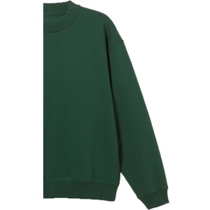 เสื้อสเวตเชิ้ตผู้ชายพรีเมียม ผ้าฝ้ายฟลีซถัก 100% คอกลม ทรงพูลโอเวอร์ สีพื้น เป็นมิตรกับสิ่งแวดล้อม ระบายอากาศได้ดี ด้านหน้ามีลายพิมพ์นูน - Product Image 5