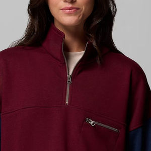 ColorBlock Design Women Sweatshirt For <b>Bulk</b> Orders With Front Zip Pockets For Comfort Casual Wear With Custiom Logo Cheap Rate - Product Image 2