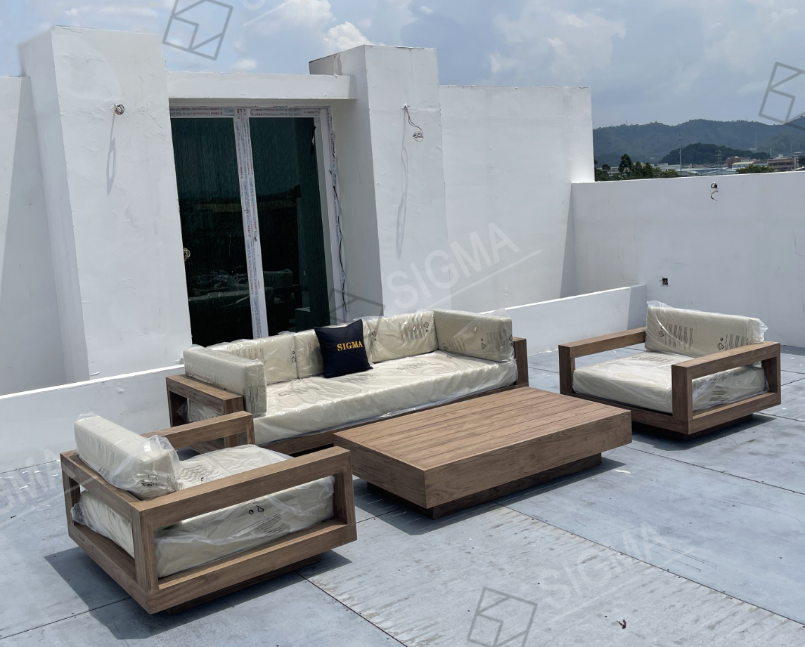 Sigma Living Outdoor Furniture Set Garden Sofa Set Furniture Sectional Sofa Teak Wood Furniture Teak Sofa Sets Garden Chair