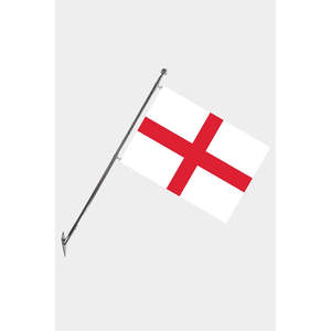 Ensemble de mât de drapeau télescopique mural pour l'Angleterre avec drapeaux en polyester et graphiques imprimés numériquement - Product Image 1