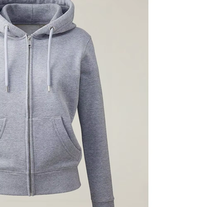 Custom Streetwear Luxury Heavyweight <b>Oversized</b> Lined <b>Hoodie</b> 100% Cotton <b>Fleece</b> Zip Up Sweatshirt Women - Product Image 2