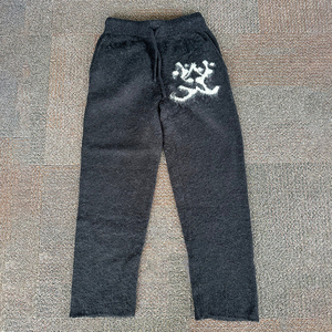 Pantalon de survêtement en mohair personnalisé pour hommes vente en gros de pantalons évasés en mohair brossé pelucheux streetwear pantalon de survêtement en mohair - Product Image 5