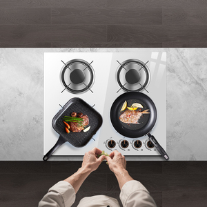 Factory-designed White Tempered Glass Panel <strong>4</strong>-<strong>Burner</strong> <strong>Gas</strong> Stove with Flameout Protection Portable Outdoor Use Battery-Powered - Product Image 6